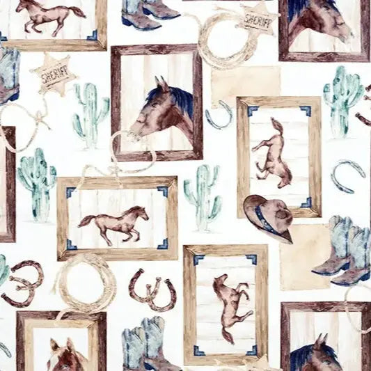 Multi Natural Old West Digital Cuddle Fabric - Per Yard