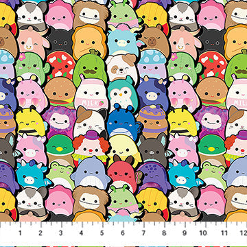 Squishmallows Cotton Fabric - Multi Packed Friends - 44"/45" Per Yard