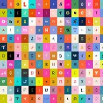 Multi Selvedge Magic Letters Fabric - 43"/44" Per Yard
