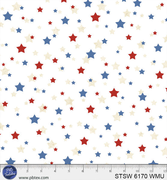 Tissu Large 108" en Coton Multi Étoiles Étoilées par Yard