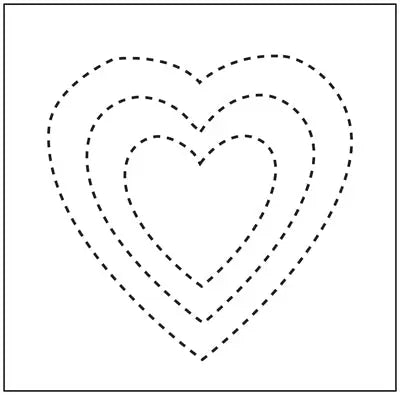 1891 Hearts Stencil Set - 6"/9"/12" Sizes