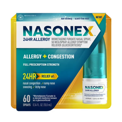 Nasonex Spray nasal pour soulagement des allergies 24 heures, 50mcg, 60 pulvérisations