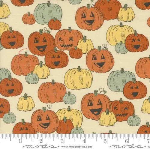 Natural Home Sweet Haunt Pumpkins Fabric - 44"/45" Per Yard