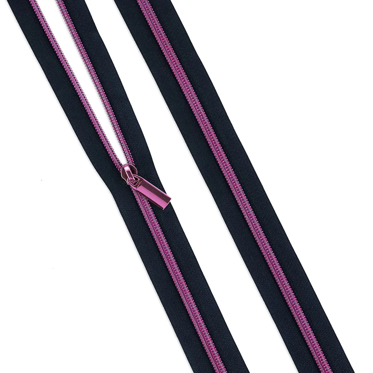 Navy #5 Nylon Tula Pink Coil Zipper - 3 Yards with 9 Pulls
