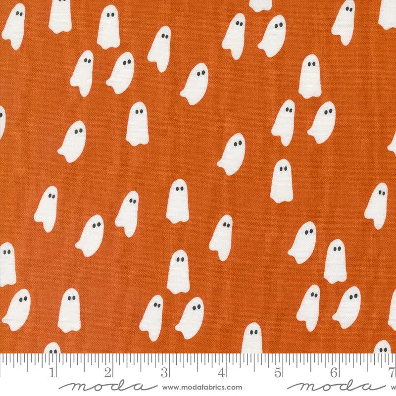 Noir Pumpkin Ghosts Orange Fabric - 44"/45" Per Yard