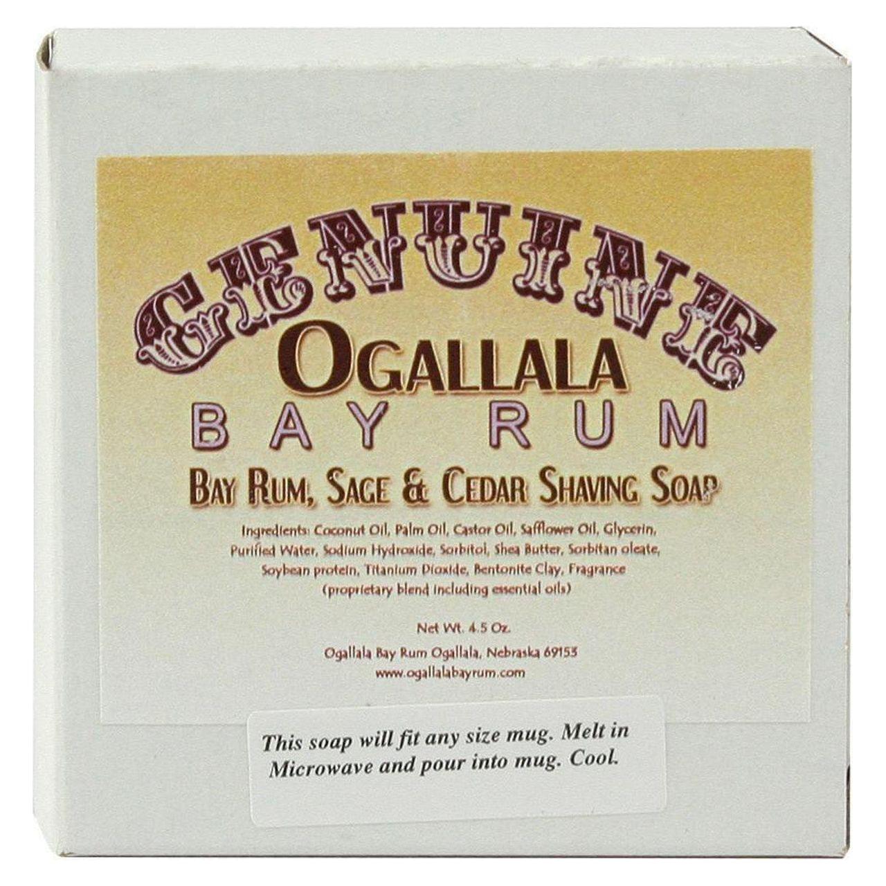 Ogallala Bay Rum, Sage & Cedar Shaving Soap - 4.5 Oz
