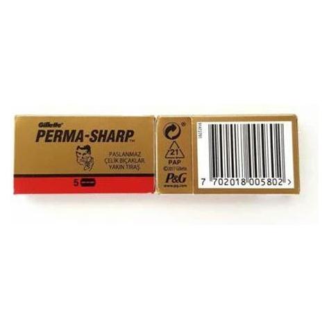 Gillette Perma-Sharp Cuchillas de Afeitar de Doble Filo - Paquete de 5
