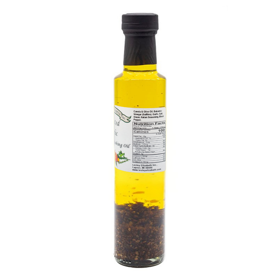 Huile de cuisson assaisonnée à l'ail rôti Lesley Elizabeth, Dorica (250mL)