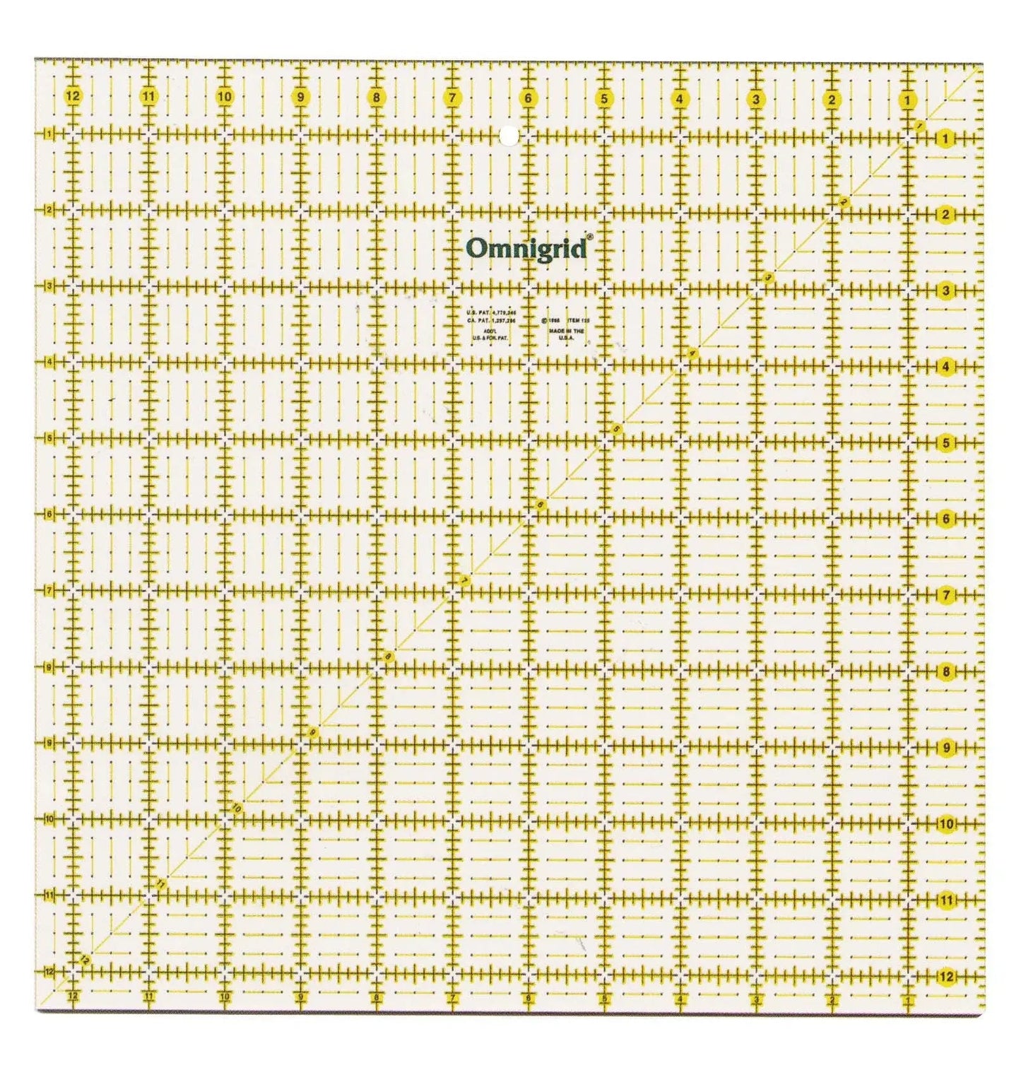 Omnigrid 12.5in x 12.5in Quilting Ruler