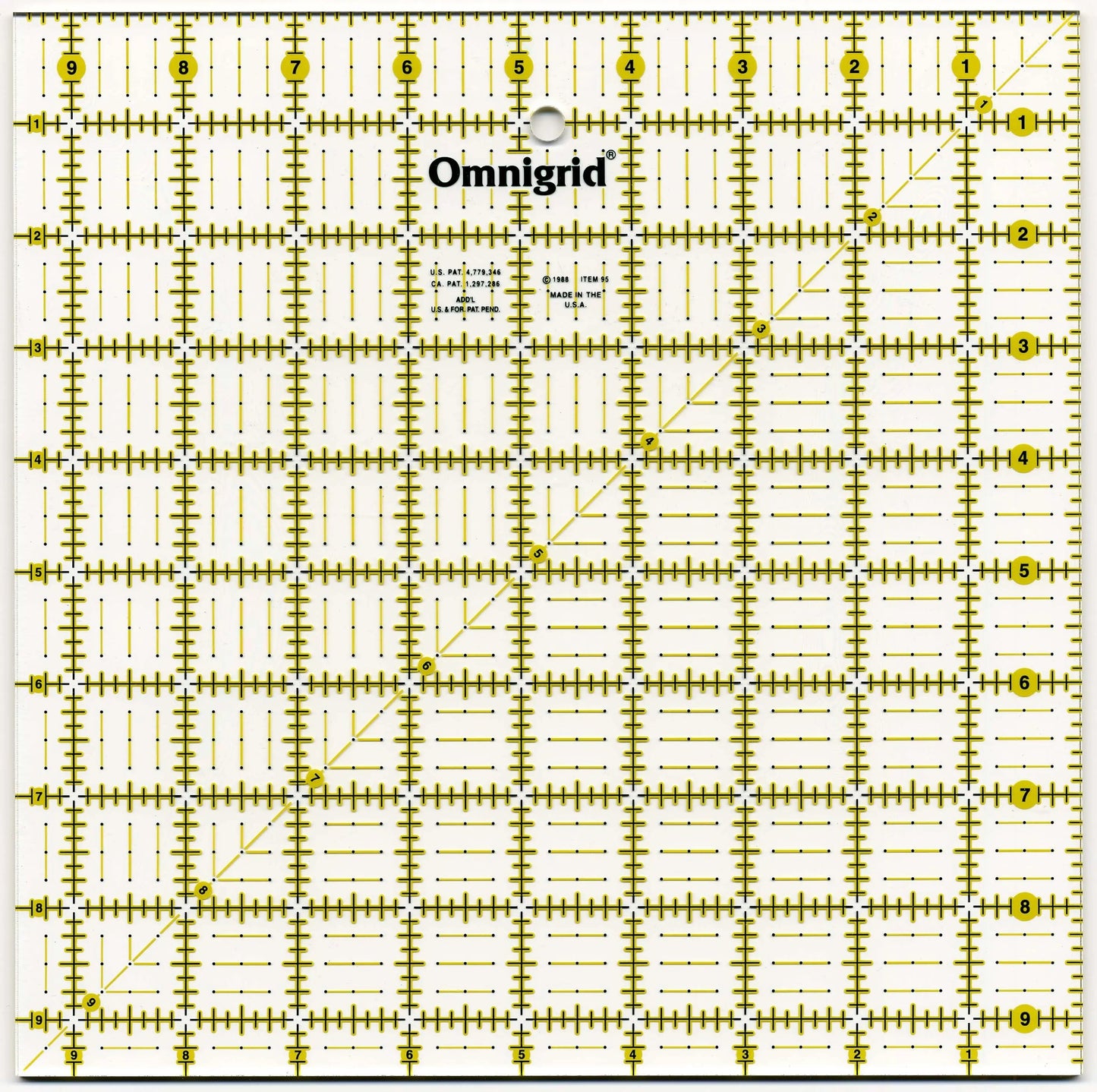Omnigrid 9.5in Square Ruler for Quilting