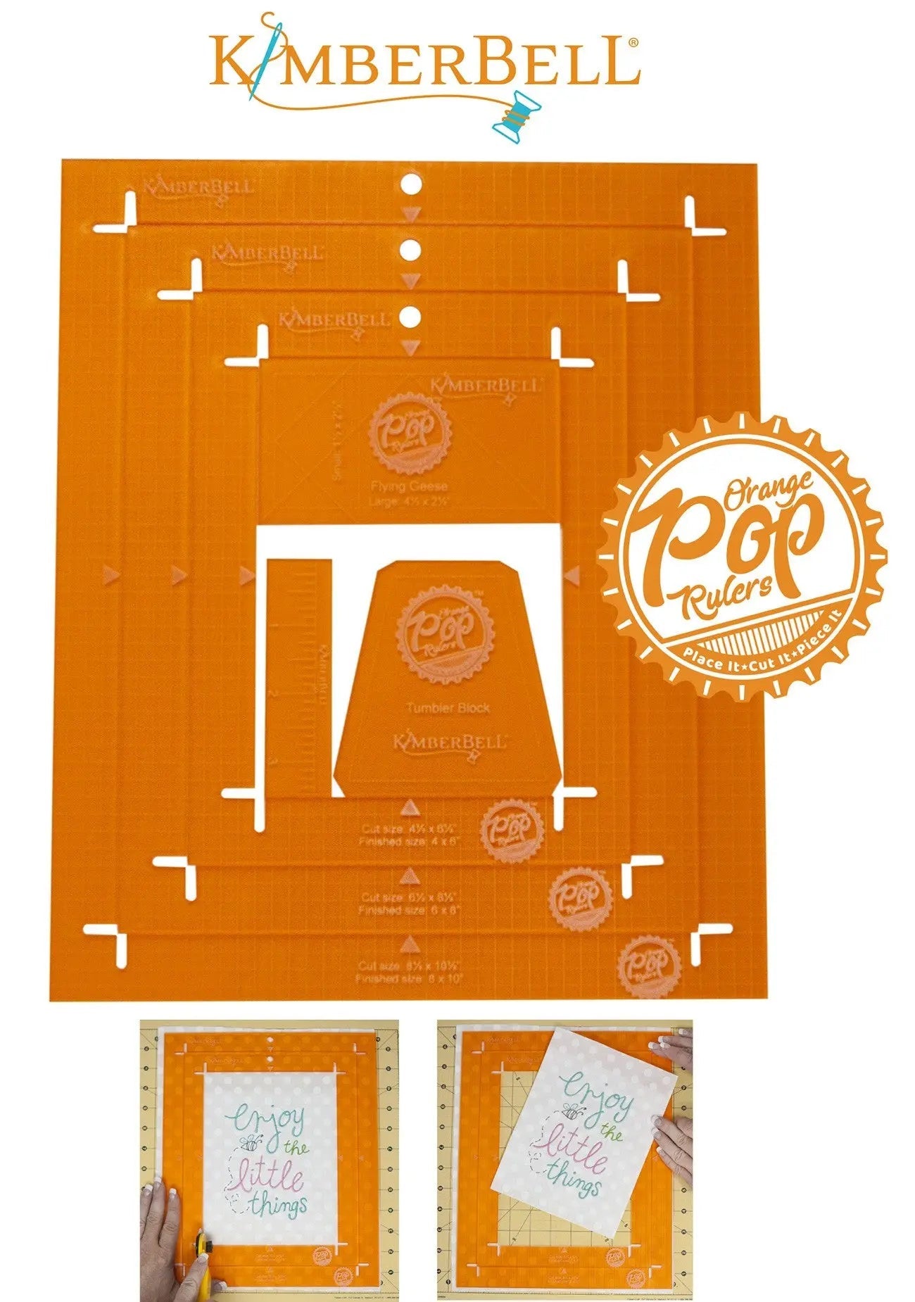 Orange Pop Rulers Rectangle Set for Quilting
