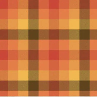 Tela Multi de Cuadros Naranja Ancha por Yarda
