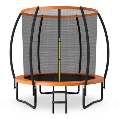 10 Feet ASTM Approved Recreational Trampoline with Ladder - Orange