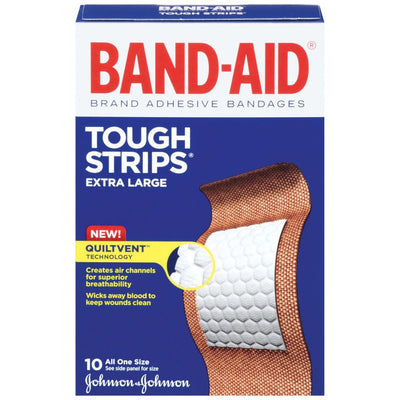 Band-Aid Brand Extra Large Tough Strips Adhesive Bandages - 10 Ct