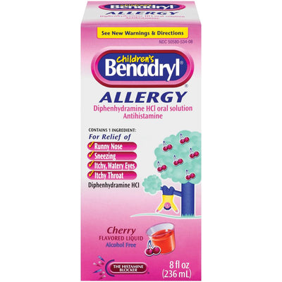 Liquide antihistaminique sans colorant pour enfants - Saveur cerise - 8 fl oz