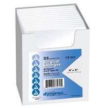 Esponja de Gasa Estéril Dynarex 4" x 4" - Caja de 1