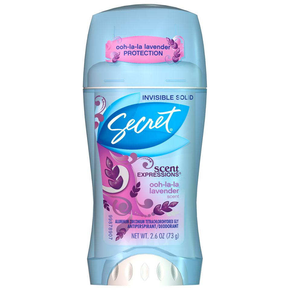 Déodorant Antitranspirant Invisible Solide Secret Fresh, Parfum Lavande, 2,6 Oz