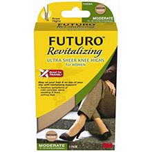 FUTURO Ultra Sheer Knee Highs pour femmes - Compression légère, Nude, Grande