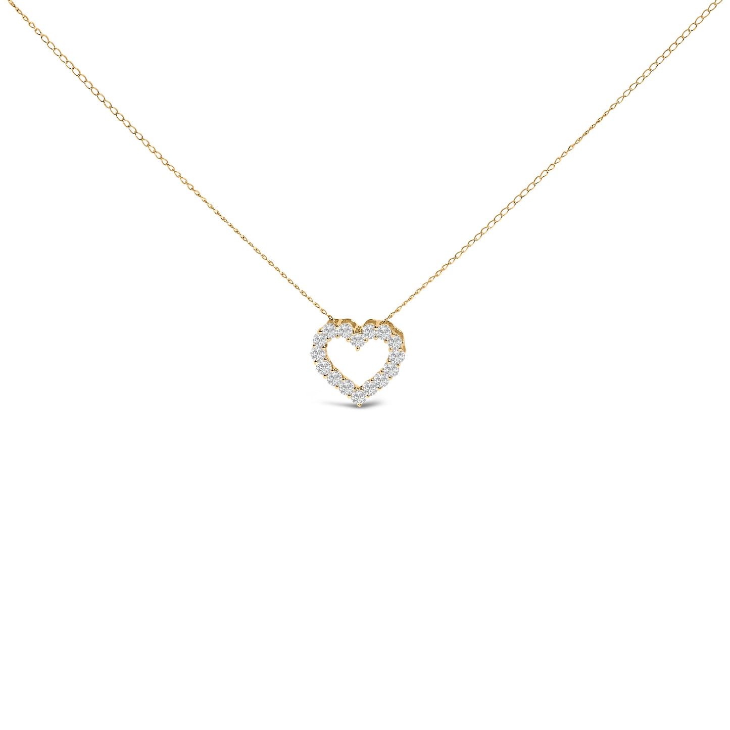 Pendentif en cœur en diamant cultivé en laboratoire de 1/2 carat en or blanc 14K