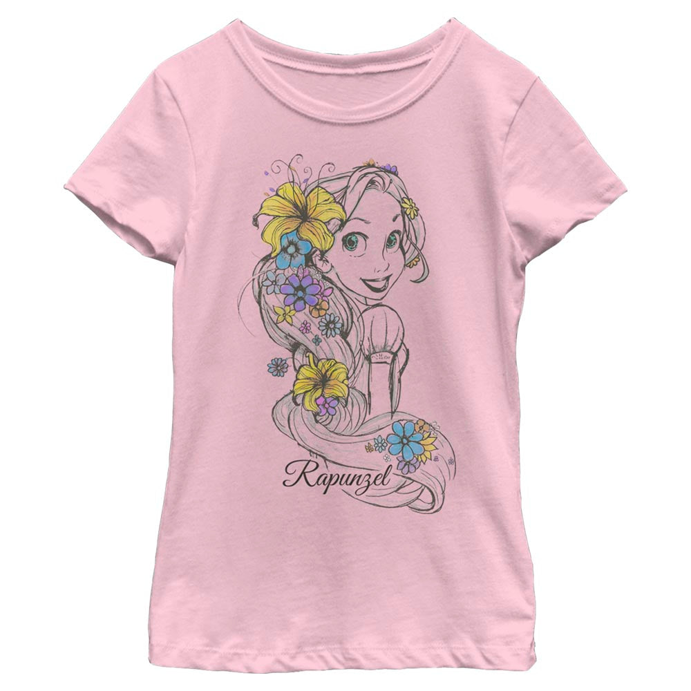 Camiseta de Esbozo de Rapunzel de Disney para Niñas