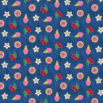 Tela de Algodón Perfect Sweet Tooth Blue Patch - 43"/44" por Yarda