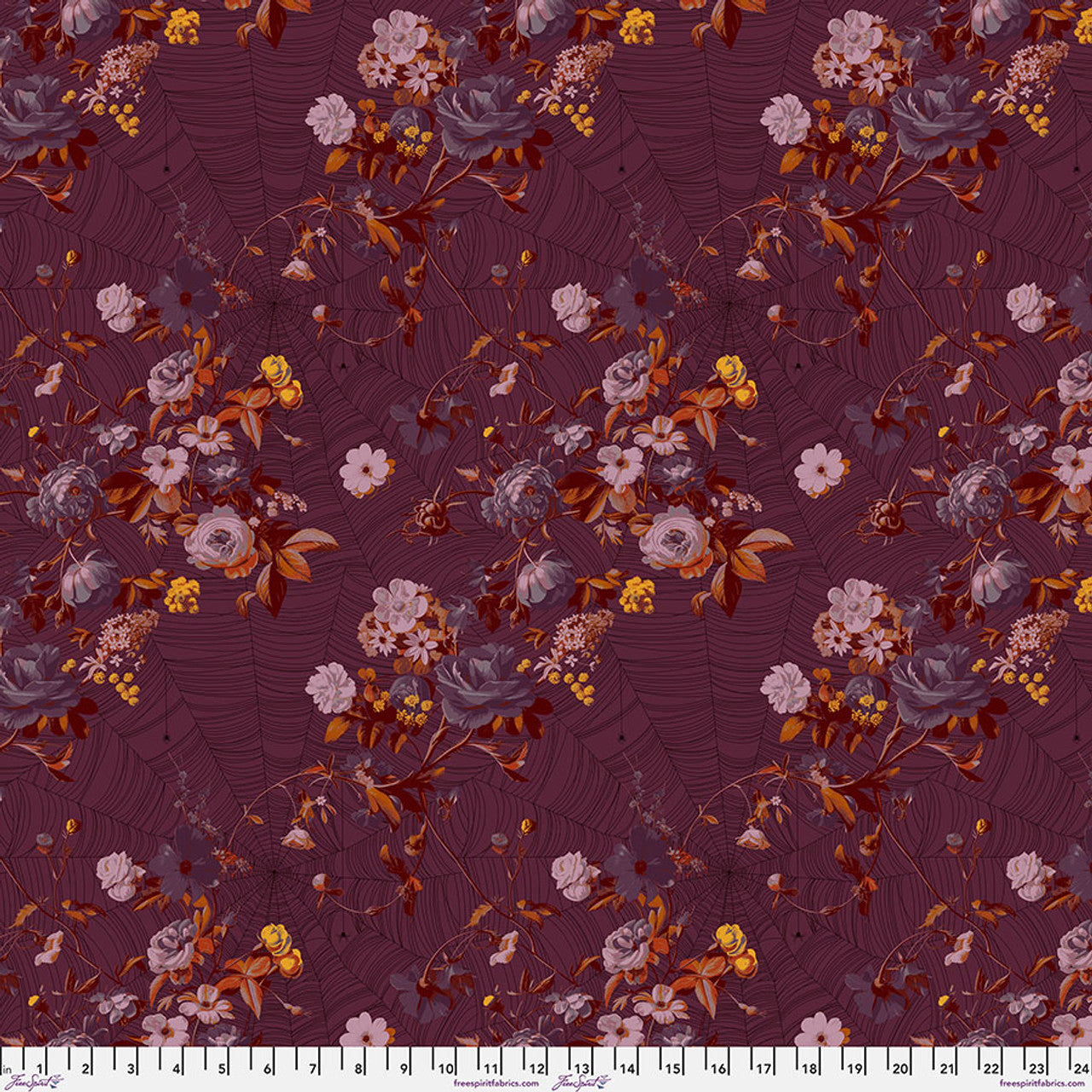 Enrapture par Giucy Giuce Vining - Tissu en coton Cabernet au mètre