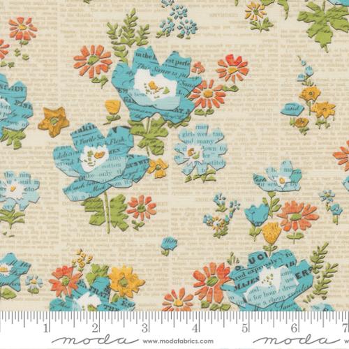 Tela de Algodón con Flores de Papel Hamlet - 44"/45" por Yarda