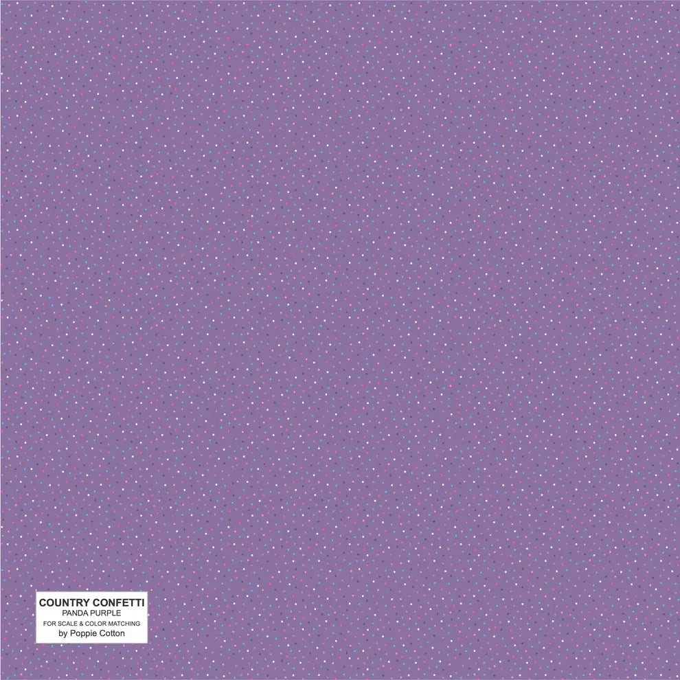 Party Panda Purple Cotton Fabric - 44"/45" Per Yard
