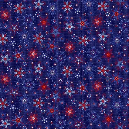 Patriotic Pop Starry Medallions Fabric - 43"/44" Per Yard