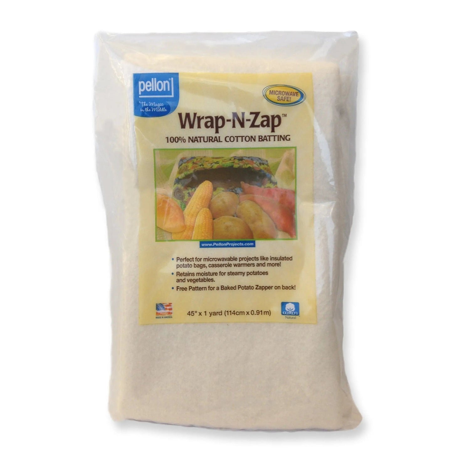 Pellon® Wrap-N-Zap® Batting en Coton Micro-ondable - 45" x 1 Yard