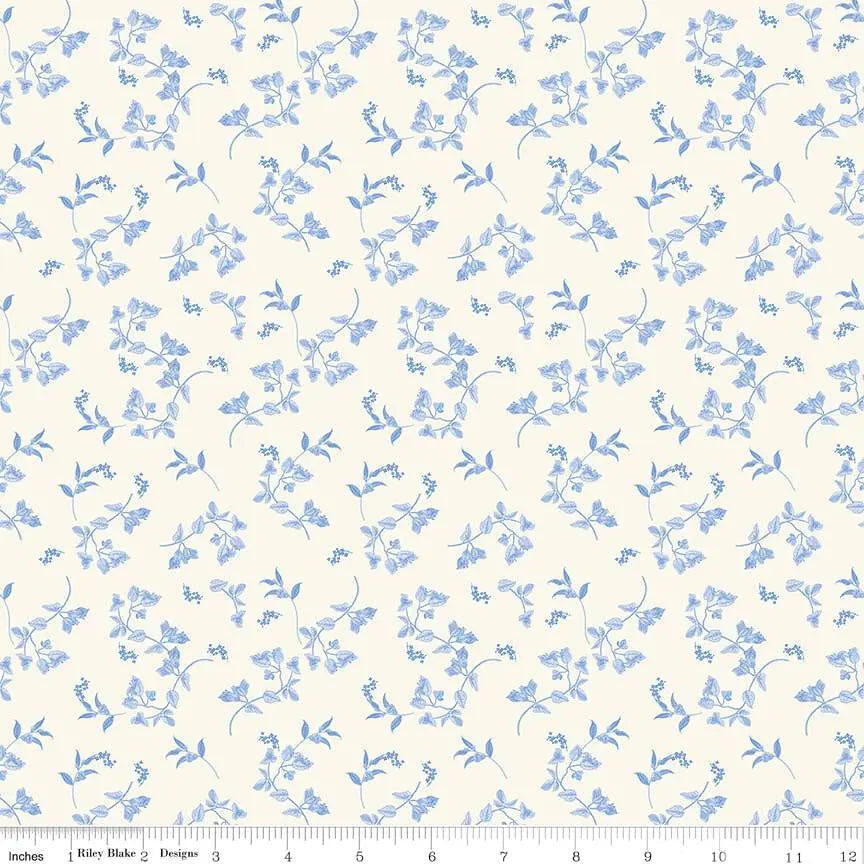 Penelope Stems Cream Cotton Wideback Fabric