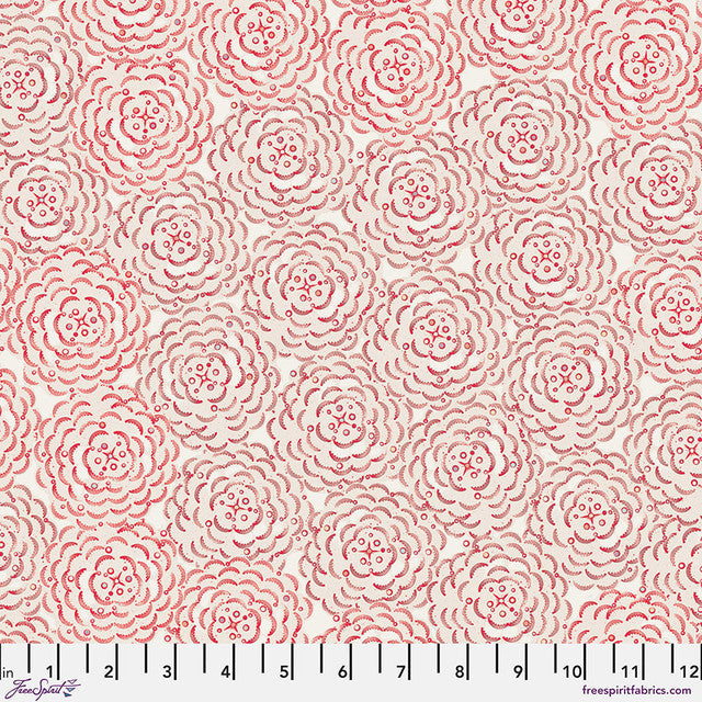 Peony Red Flourish And Bloom Cotton Fabric Per Yard