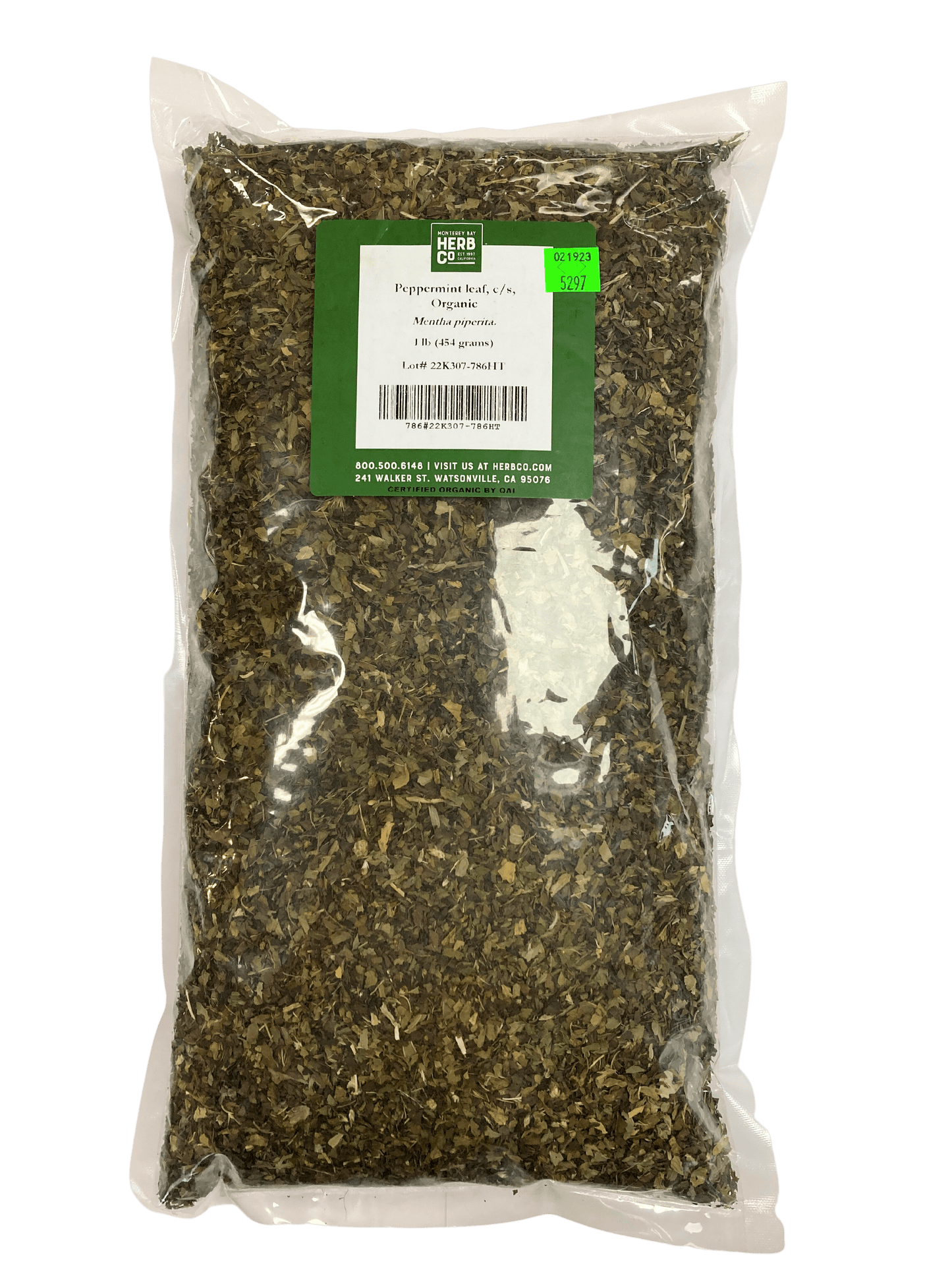 Feuille de menthe poivrée biologique - 1 lb