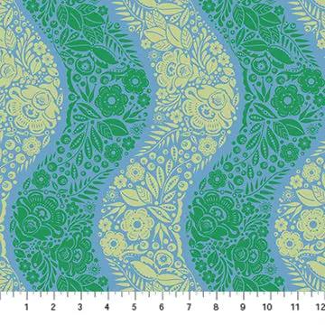Chemin du village des bordures pérennes en tissu coton de mer - 44"/45" par yard