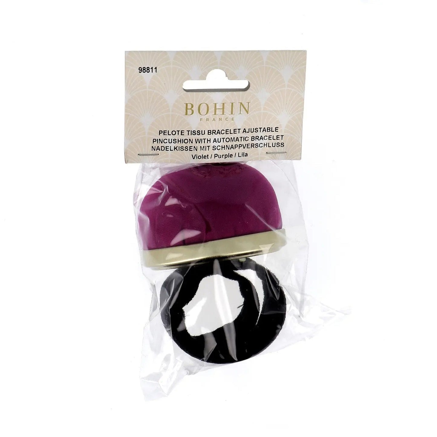 Adjustable Snap Bracelet Pincushion in Purple