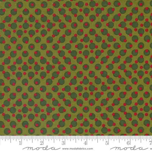 Tela Geométrica de Puntos Verde Mistletoe Pine Valley - 44"/45" por Yarda