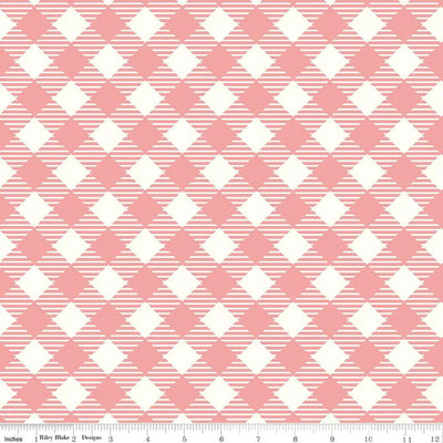 Pink Coral Lori Holt Bee Ginghams Cotton Wideback Fabric