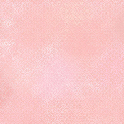 Pink Operetta Flower Tiles Cotton Fabric - 43"/44" Per Yard