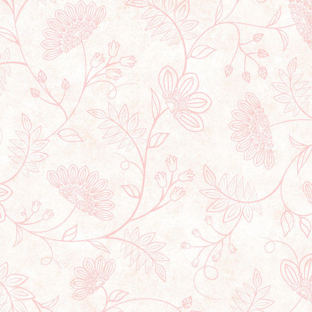 Tissu en coton à fleurs grimpantes Pink Operetta - 43"/44" par yard