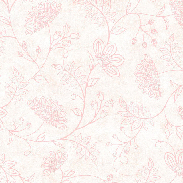 Tela de Algodón con Vides Florales Pink Operetta - 43"/44" por Yarda