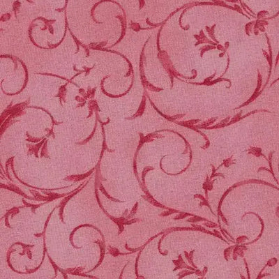 Tela de algodón de fondo ancho elegante con rosetas rosas por yarda