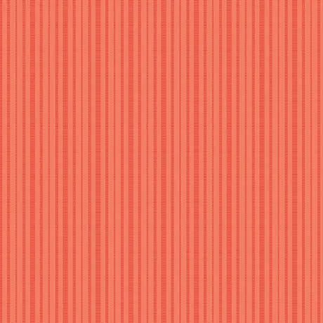Salmon Dahlias at Dusk Stripe Cotton Fabric - 44"/45" Per Yard