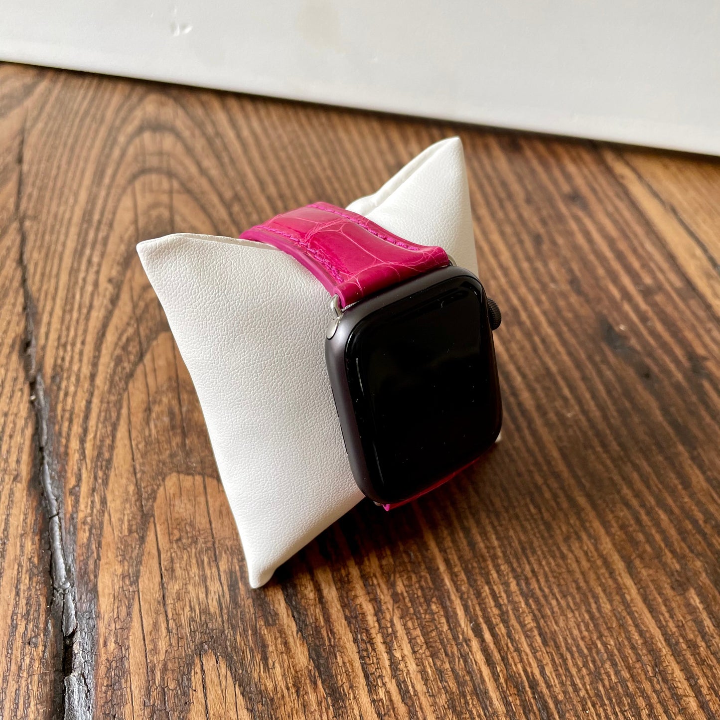 Pink Glazed Alligator Apple Watch Band