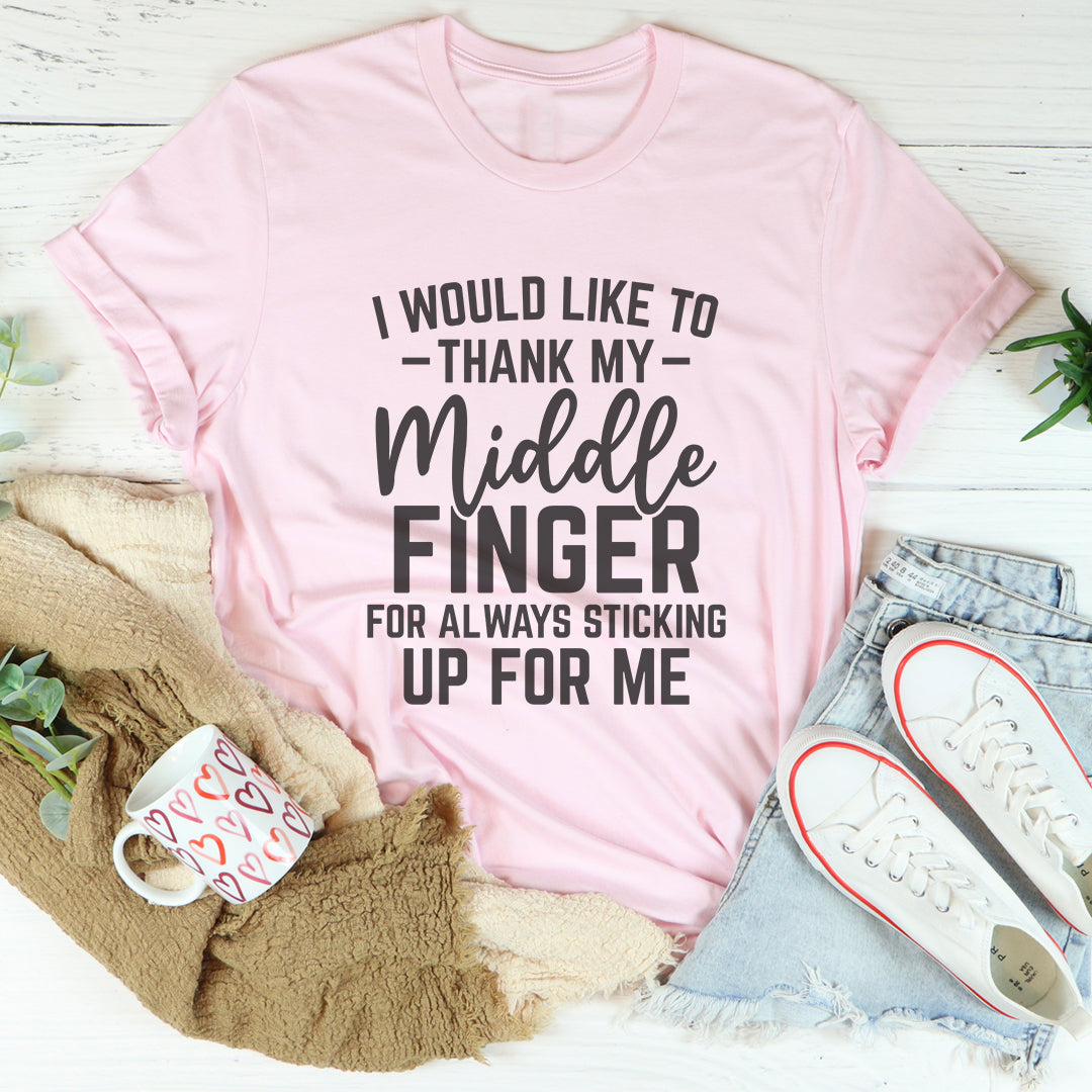 Je voudrais remercier mon t-shirt du doigt du milieu