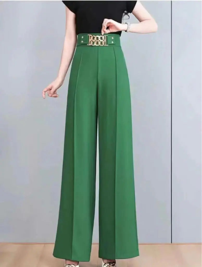 Pantalons larges à taille haute extensibles élégants pour femmes