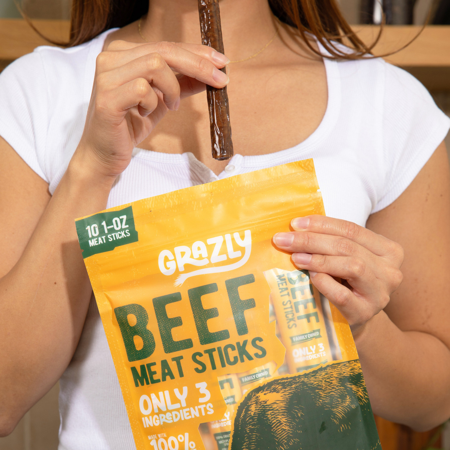 Palitos de Carne de Res Naturales - 100% Alimentados con Pasto