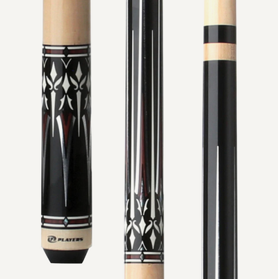 Midnight Black Cue Stick with Cocobolo and Elegant Mother of Pearl Accents - Korvel