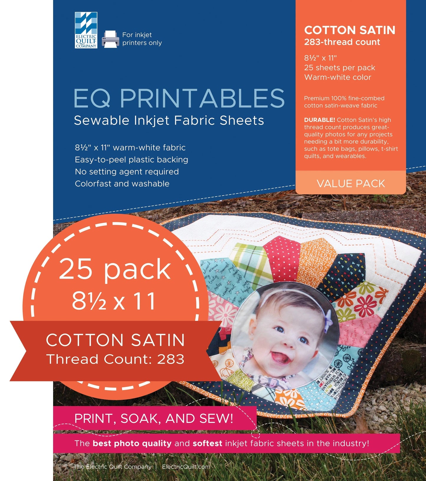 Premium Cotton Satin Inkjet Fabric - 25 Sheets