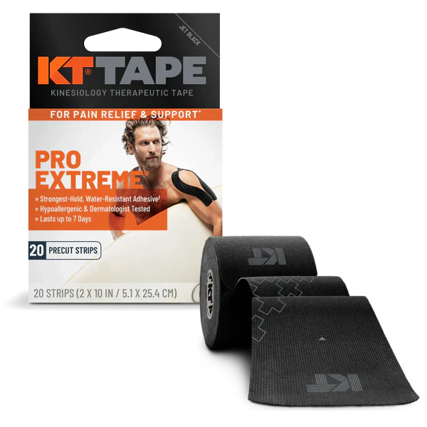 KT Tape Pro Extreme Kinesiology Tape - Black (Case of 8 Boxes)