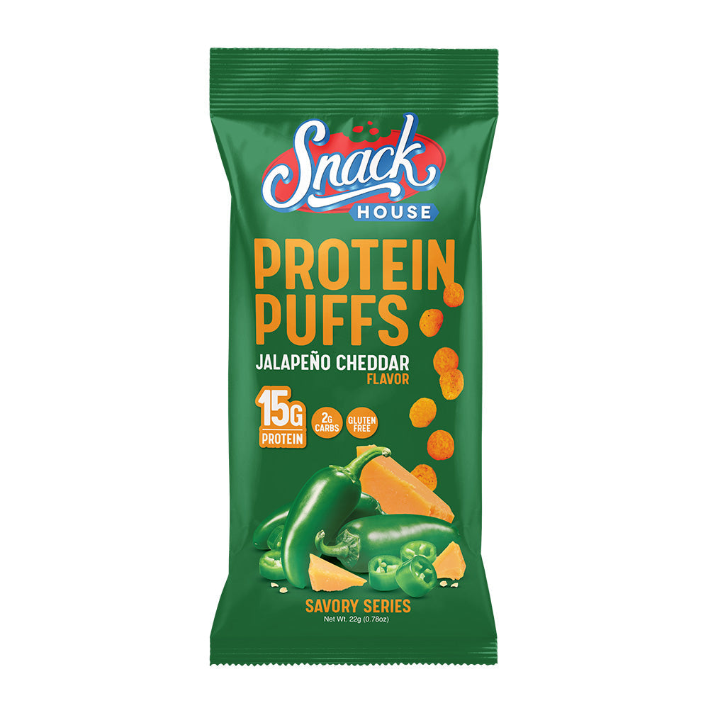 Jalapeño Cheddar Protein Puffs – 15 g Protein, Spicy Cheesy Crunch - Korvel